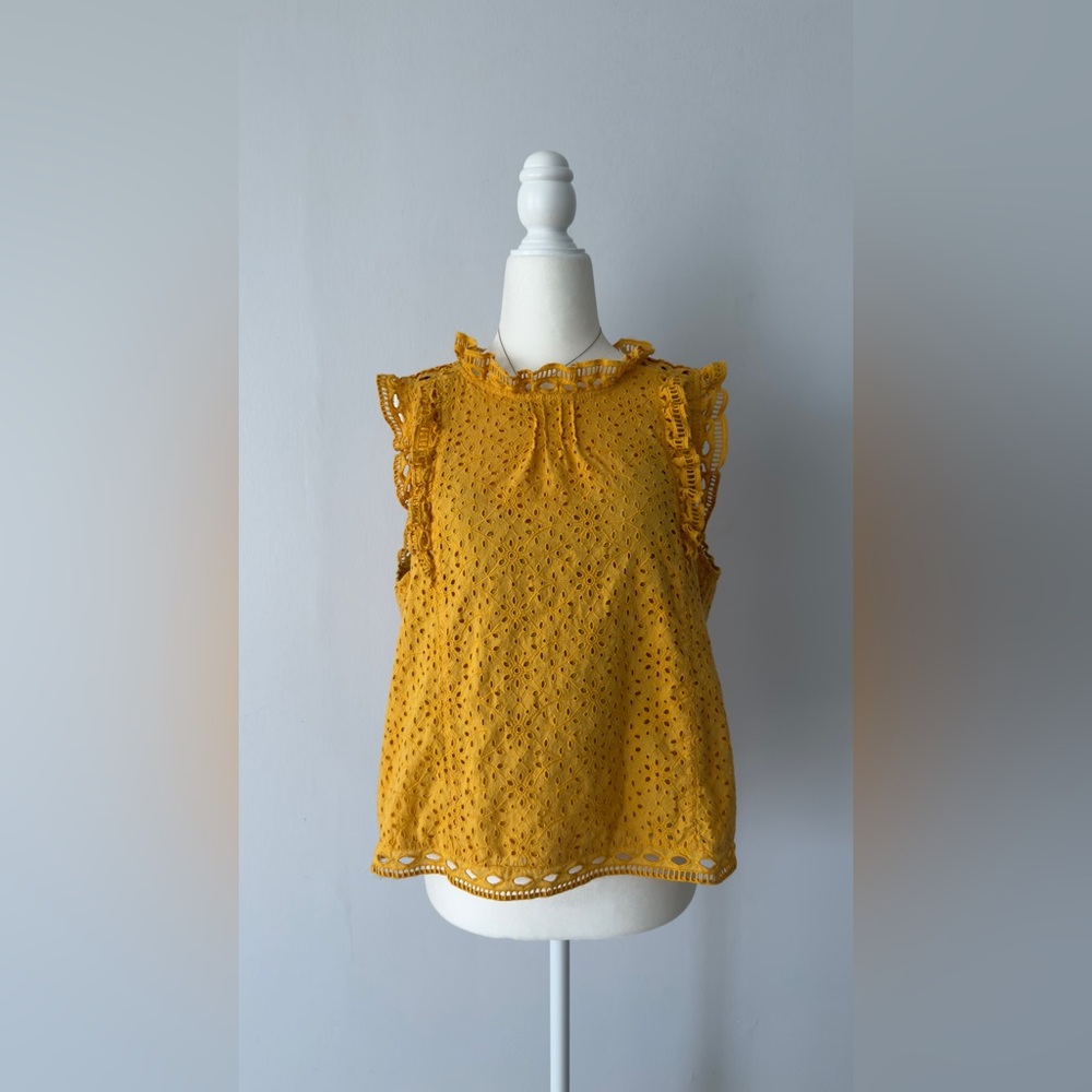Maeve Eyelet Ruffle Blouse